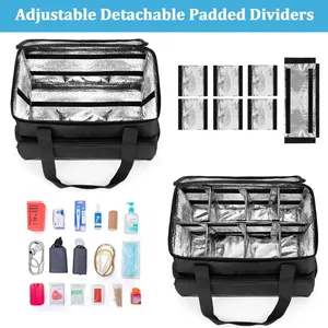 Big Insulated Medical Bag With Adjustable Dividers, Easy Clean Trauma Bag, Medicine Supplies Storage Bag thumbnail-4