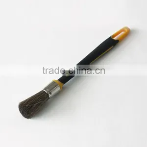 Round Natural Bristle Brush Hog Paint Brush Rubber Handle 18mm 25mm thumbnail-1
