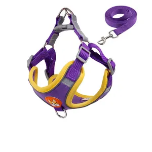 Adjustable Dog Harness Breathable Soft Mesh Straps Nylon Pet Dog Harness With Reflective Logo thumbnail-4