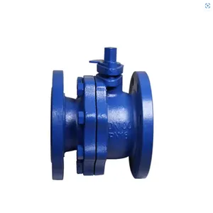 ANSI GG25 PN16 2PC Cast Iron Manual Double Flange Industrial Ball Valve for Water Pipeline With Price thumbnail-1