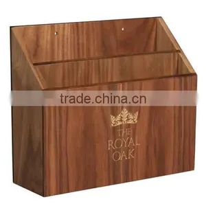 Hot Sale Restaurant Wooden Menu Holder Power Bank Wholesale Table Stand Drink Menu Card Holder thumbnail-2