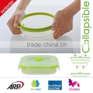 500ml PP Lid Collapsible Silicone Food Storage Non-stick BPA FREE FDA, LFGB, DGCCRF thumbnail-2