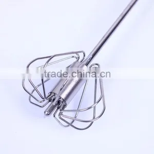 Wholesale 14'' Stainless Steel Egg Whisk Hand Push Mixer Hand Pressing Down Semi Automatic Egg Whisk Beater thumbnail-4
