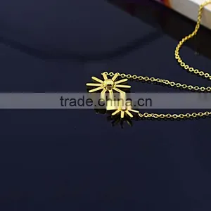 Gold Layered Chain Flowers Women Fashion Necklaces thumbnail-4