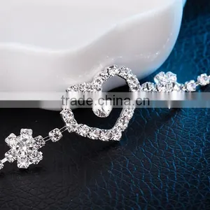 Romantic Heart Shape Bracelet Silver Plated Bracelet for Lover Wedding Gift thumbnail-4
