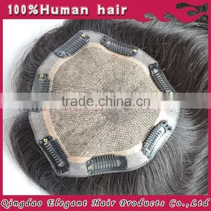 Silk Top 100% Super Quality Human Remy Hair Toupee thumbnail-5
