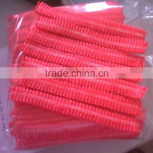 Disposable Red PP 14g/m2 Non Woven Mob Caps 18" 19" 20" 21" 24" Double Elastic Latex Free thumbnail-3