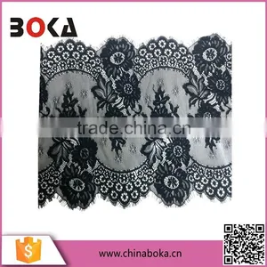 New Arrival Latest Design Black Flower Embroidery Polyester Lace Trim Wholesale Quality Choice thumbnail-1
