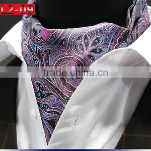 Men's Polka Dot Floral Paisley Jacquard Woven Self Cravat Tie Ascot thumbnail-5