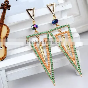 Long Triangle Earrings Triangle Shape Stud Earrings Fashion Triangle Dangle Earring thumbnail-1