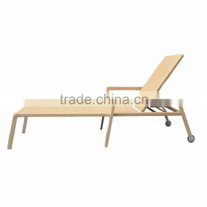 Wicker Teak Handrails With Wheels Rattan Product Modern Outdoor Lounge Chair thumbnail-3