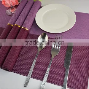 2015 New Fashion Swallow Gird PVC Placemat Modern Purple Plastic Square Restaurant Tableware Bowl Pad Table Mat thumbnail-3