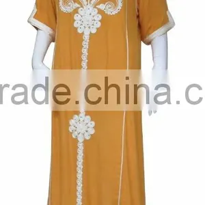 the Newest Short Sleeves Big Area Rope Embroidery Slip in Hem Maxi Dress thumbnail-2