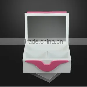 High Quality Wooden Jewelry Kiss Sexy Pink Creation Gift Saving Wooden Box With Pull Grid Varning Custom Logo thumbnail-1