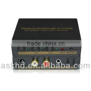Digital Optical to L/R Analog Decoder With 3x1 Spdif Switcher thumbnail-1