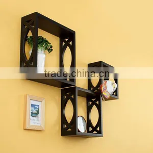 Hot Sale Antique Wooden Wall Cube Shelf for Home Decoration thumbnail-1