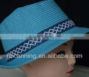 Blue Short Brim pp Hat/fashion Men Hat /straw Hat for Sale thumbnail-1
