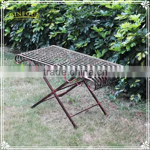 Custom Patio Garden Furniture Antique Metal Wire Folding Table thumbnail-4