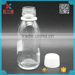 Clear Glass 125ml Childproof Cap Empty Cough Syrup Bottle thumbnail-4