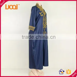 NEW African Women Blue Dashiki Traditional Dress 2 Pocket thumbnail-3