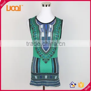 China Supplier in Bulk Dashiki Vest Top, Ladies African Ethnic Tank Top, Latest Women Dashiki Top thumbnail-2