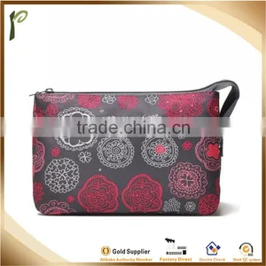 Popwide 2015 Wholesales Flower Pattern Design High Quality Cheap Polyester Cosmetic Travel Handbag thumbnail-1