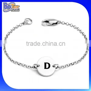 Custom Fashion 925 Sterling Silver Letter Bracelets With Letters thumbnail-2