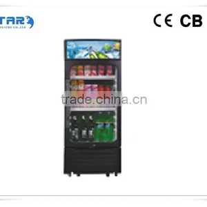 Beverage Refrigerator Household Outside Condenser With Handle and Key 170 L Glass Door Refrigerator thumbnail-1