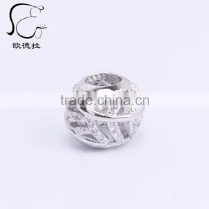 z Ilver Silver cz Iamond Diamond Pave Bead thumbnail-2