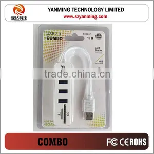 Promotional Gift COMBO SD TF Card Reader Usb 2.0 Combo Hub thumbnail-1