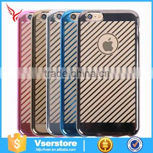 New Arrival Twill Pattern Electroplate TPU Case for IPhone 6 Tpu Mobile Phone Case thumbnail-1
