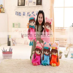 55*25cm Beautiful Customized Light Blue Stuffed Plush Feir Girl Doll Backpack With Matched Hat&skirt thumbnail-5