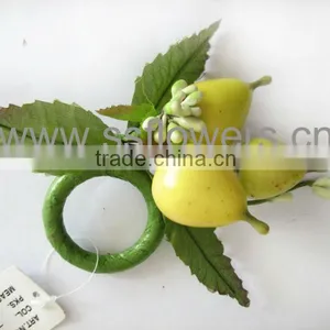 2011 NEW Artificial Flower Silk Flower 1.7" Acrylic Napkin Ring With Artificial Fruit thumbnail-1