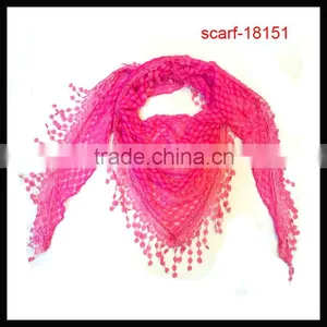 2014 Hot Sale Triangular Neck Red Grid Scarf thumbnail-1
