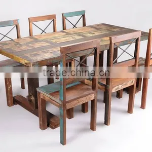 Recycle Wood Dining Table thumbnail-1