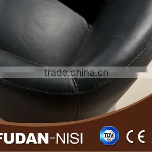 Modern Round Top Grain Leather Sofa Leisure Chair thumbnail-3