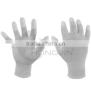PU Coated Fingertips Antistatic Nylon Work Glove thumbnail-1