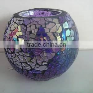 PLUM MOSAIC BALL TLIGHT HOLDER DECORATION thumbnail-1