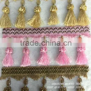 New Design Wholesale Curtain Fringe With Crystal for Home Textile Accessory thumbnail-1