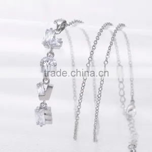 New Arrival Clear Rhinestone Neclace Pendant Letter LOVE Charms Novel Alphabet Jewelry Glod Sliver thumbnail-4