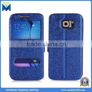 2016 New Flip Case for Samsung Galaxy S6, for Samsung Galaxy S6 Window Leather Case Smart Phone Case thumbnail-1