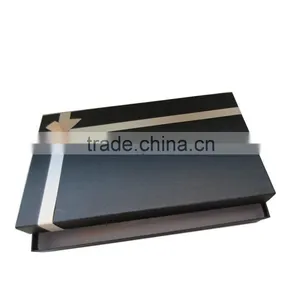Luxury Rigid Board Hot Foil Stamping Embrossing Fancy Paper Gift Box With Ribbon Bowknot thumbnail-1