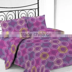 Microfiber Printed Bed Sheet Set Circle Design Custom thumbnail-1