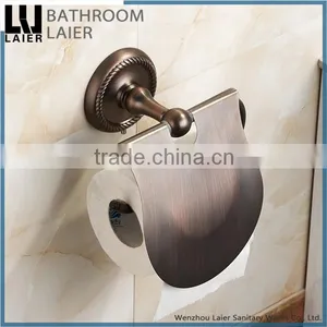 Customized Popular Unique Design Zinc Alloy Antique Copper Finishing Bathroom Sanitary Items Wall Mounted Toilet Paper Holder thumbnail-2