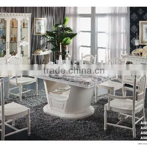 Modern MDF Panel Marble Top Dining Set thumbnail-1