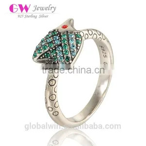Bulk Wholesale Italian Sea Fish Design Europen Value 925 Silver Ring thumbnail-1