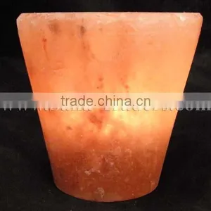 Himalayan Crystal Rock Salt Designed Glass Shape Tea Light/ Candle Holder / Salt Glass Tea Light /Natural Tea Light / thumbnail-1