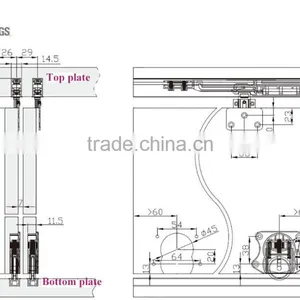 Soft Closing Sliding Wardrobe Door System Sliding Closet Door Roller Fittings thumbnail-5