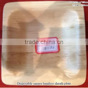 Disposable Bamboo Leaf Leaves Plate Tray thumbnail-1