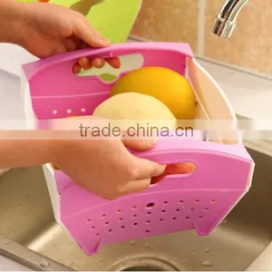 Kitchen Plastic Folding Plastic Fruit Vegetable Basket Dropping Water Basket Vegetables Drop thumbnail-2